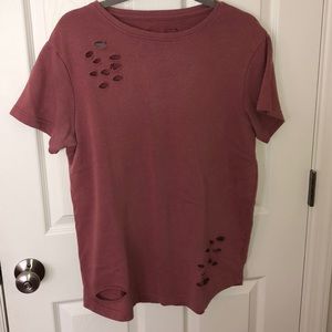 Pink distressed T-shirt